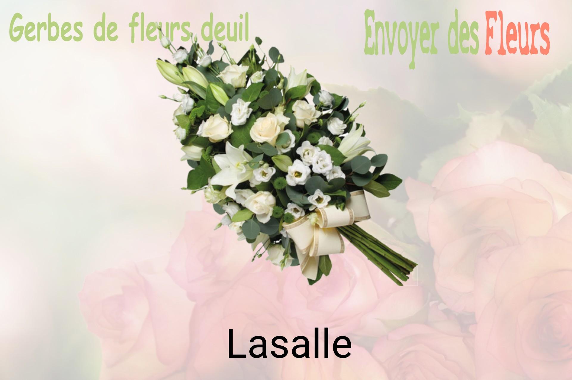 Gerbe de fleurs de deuil livrée à Lasalle